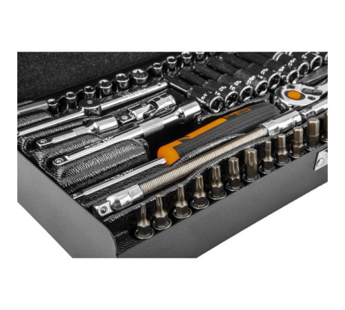 Набір інструментів Neo Tools 63шт, 1/4", CrV, металевий кейс (10-008)