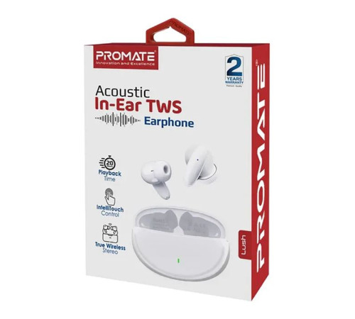 Навушники Promate Lush White (lush.white)