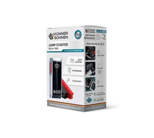 Пуско зарядний пристрій Konner&Sohnen портативний KS JS-1400, 18000mAh, струм 700А/пік 1400А, 0.95кг (KSJS-1400)