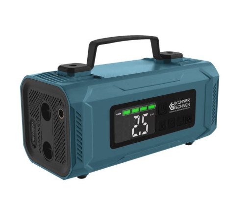 Пуско зарядний пристрій Konner&Sohnen портативний KS JSP-2000 з компресором, 15В, 14800mAh, струм 800А/пік 2000А, USB, 22л/хв, 1.6кг (KSJSP-2000)