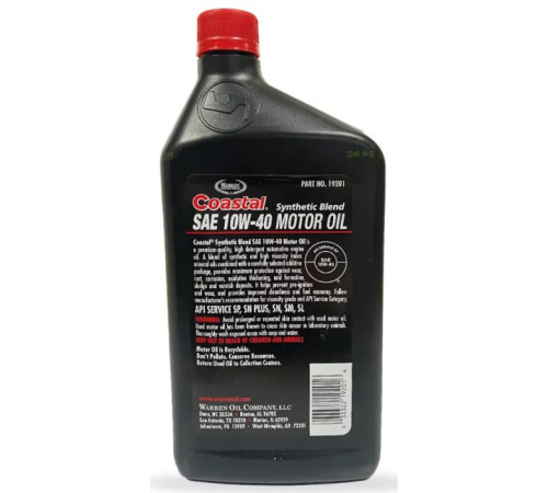 Моторное масло Coastal Synthetic Blend 10W40 0,946л