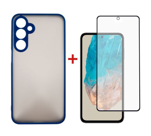 Чехол для мобильного телефона Dengos Samsung Galaxy M35 5G Matte + glass Blue (DG-KM-108)