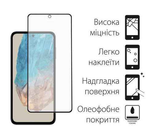 Чехол для мобильного телефона Dengos Samsung Galaxy M35 5G Matte + glass Blue (DG-KM-108)