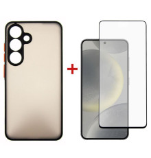 Чохол до мобільного телефона Dengos Samsung Galaxy S24 Matte + glass Black (DG-KM-109)