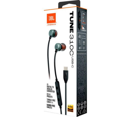 Наушники JBL Tune 310C USB-C Black (JBLT310CBLK)