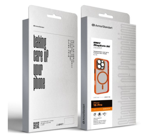 Чохол до мобільного телефона Armorstandart Unit MagSafe SE Apple iPhone 16 Pro Orange Black (ARM81148)