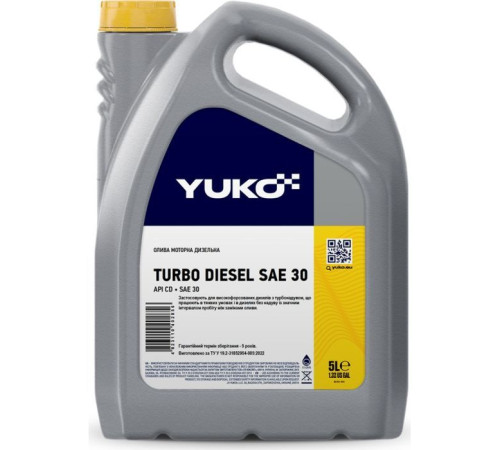 Моторное масло Yuko TURBO DIESEL SAE 30 5л (4823110402856)