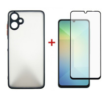 Чохол до мобільного телефона Dengos Kit Samsung Galaxy A06 case Matte + glass (Black) (DG-KM-126)