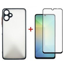 Чохол до мобільного телефона Dengos Kit Samsung Galaxy A06 case Matte + glass (Black) (DG-KM-126)