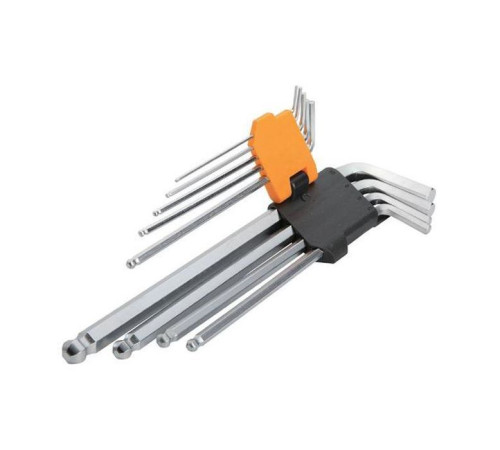 Набор инструментов Tolsen удлиненных закругленных шестигранных ключей 9 шт 1.5-10 мм (20054)