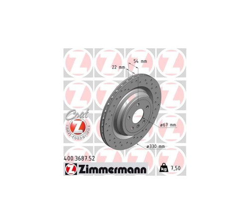 Гальмівний диск ZIMMERMANN 400.3687.52