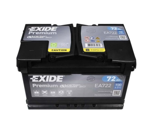 Акумулятор автомобільний EXIDE PREMIUM 72A (EA722)