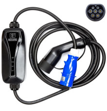 Зарядний пристрій для електромобіля HiSmart Type 2-CEE, 6-32A, 7.2кВт, 1 фазний, 5м (EV200047)