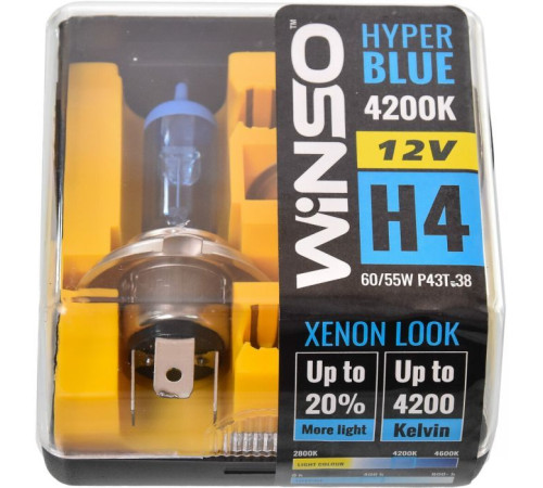 Автолампа WINSO H4 HYPER BLUE 4200K 60/55W (712450)