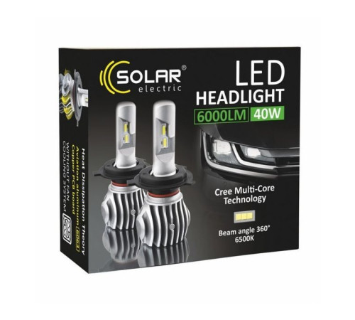 Автолампа SOLAR H11 CANBUS 12/24V 6500K 6000Lm 50W Cree Chip 1860 (8611)