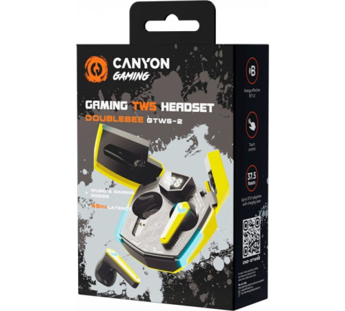 Навушники Canyon GTWS-2 Gaming Yellow (CND-GTWS2Y)