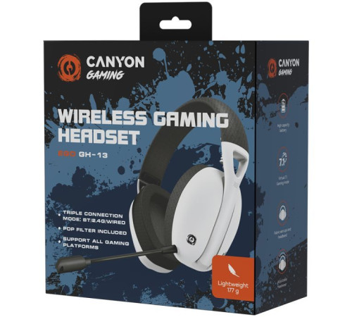 Навушники Canyon GH-13 Ego Wireless Gaming 7.1 White (CND-SGHS13W)