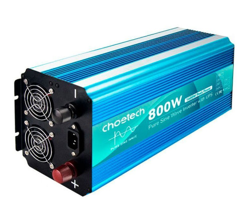 Автомобільний інвертор Choetech 12/220V 800Вт, з функцією ДБЖ, чиста синусоїда (INV-C800WUPS-EU)