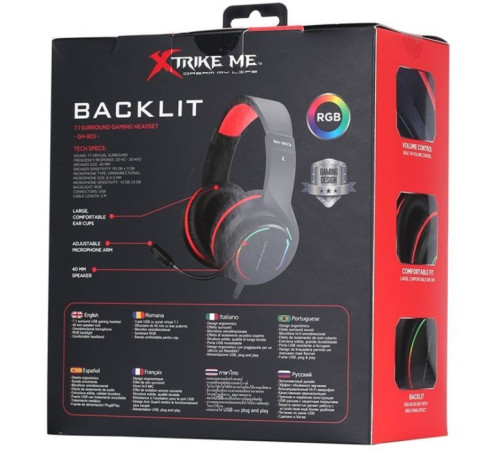 Навушники Xtrike ME GH-903 RGB-LED Black (GH-903)