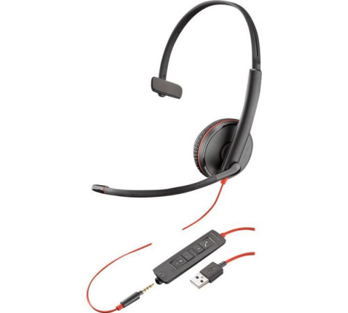 Навушники Poly BlackWire C3215 USB-C/A + 3.5mm HS Mono (8X227AA)