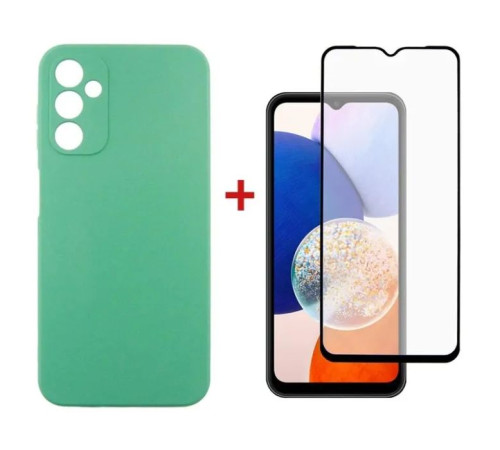 Чохол до мобільного телефона Dengos Kit for Samsung Galaxy A14 5G case + glass (Mint) (DG-KM-14)