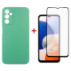 Чохол до мобільного телефона Dengos Kit for Samsung Galaxy A14 5G case + glass (Mint) (DG-KM-14)