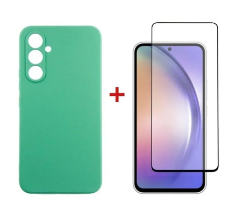 Чохол до мобільного телефона Dengos Kit for Samsung Galaxy A54 5G case + glass (Mint) (DG-KM-43)