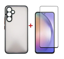 Чохол до мобільного телефона Dengos Kit for Samsung Galaxy A54 case + glass (Black) (DG-KM-26)