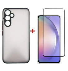 Чохол до мобільного телефона Dengos Kit for Samsung Galaxy A54 case + glass (Black) (DG-KM-26)