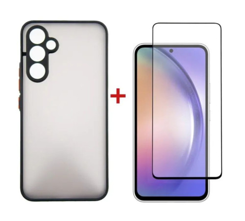 Чохол до мобільного телефона Dengos Kit for Samsung Galaxy A54 case + glass (Black) (DG-KM-26)