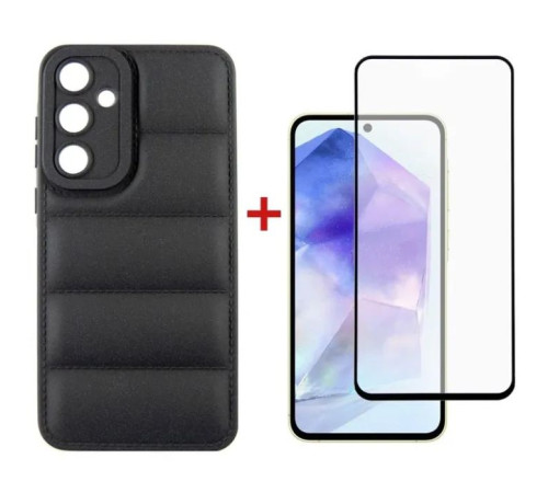 Чохол до мобільного телефона Dengos Kit for Samsung Galaxy A55 5G case + glass (Black) (DG-KM-57)