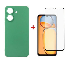 Чехол для мобильного телефона Dengos Kit for Xiaomi Redmi 13C case + glass (Mint) (DG-KM-63)