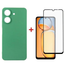 Чохол до мобільного телефона Dengos Kit for Xiaomi Redmi 13C case + glass (Mint) (DG-KM-63)
