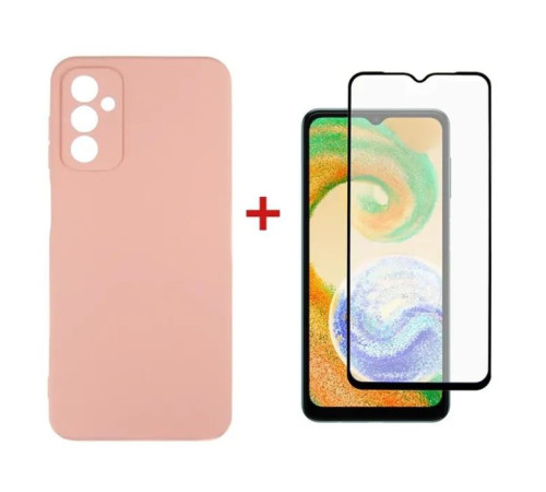 Чохол до мобільного телефона Dengos Samsung Galaxy A04s Case + Glass (Pink) (DG-KM-77)