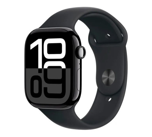 Смарт-годинник Apple Watch Series 10 GPS 46mm Jet Black Aluminium Case with Black Sport Band - M/L (MWWQ3QH/A)