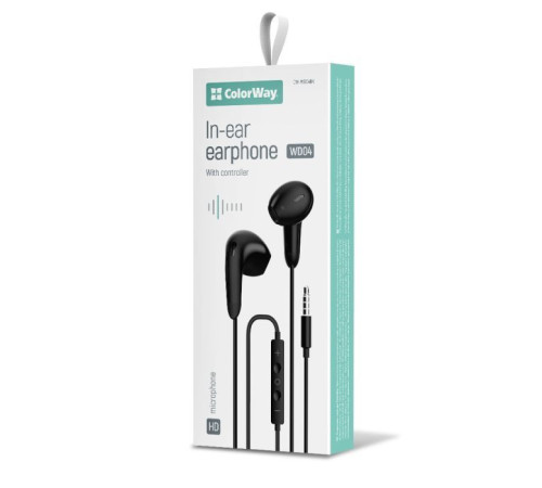 Навушники ColorWay 3.5 mm Wired Earphone Sound Wave Black (CW-WD04BK)