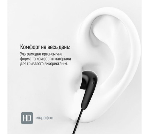 Навушники ColorWay 3.5 mm Wired Earphone Sound Wave Black (CW-WD04BK)
