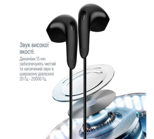 Навушники ColorWay 3.5 mm Wired Earphone Sound Wave Black (CW-WD04BK)