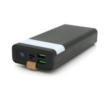 Батарея універсальна XO 20000mAh, PD/20W, QC/22.5W, flashlight, Micro-USB, Type-C, USB-A*2, black (XO-PR129 / 29303)