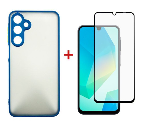 Чохол до мобільного телефона Dengos Samsung Galaxy A16 5G Matte + glass (Blue) (DG-KM-118)