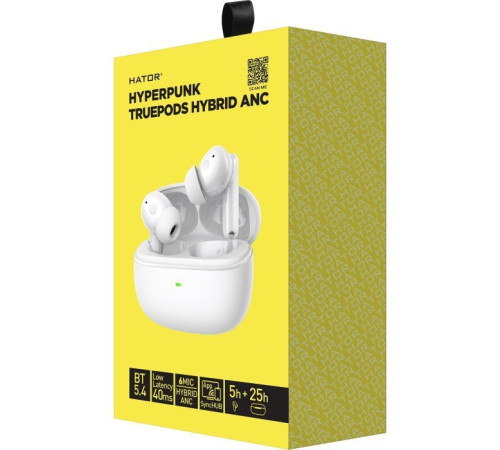 Навушники Hator Truepods Hybrid ANC White (HTA432)