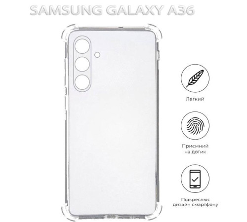 Чохол до мобільного телефона BeCover Anti-Shock Samsung Galaxy A36 SM-A366 Clear (712895)