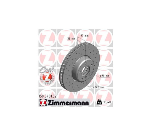 Гальмівний диск ZIMMERMANN 150.3481.52