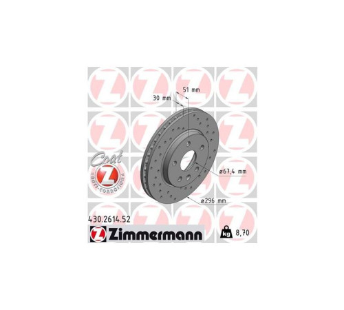 Гальмівний диск ZIMMERMANN 430.2614.52