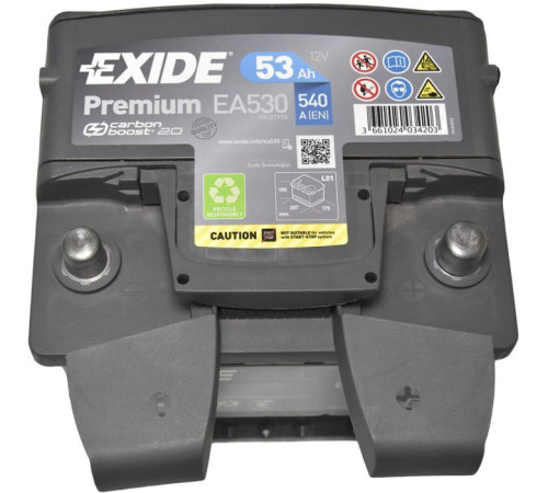 Акумулятор автомобільний EXIDE PREMIUM 53A (EA530)