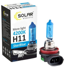 Автолампа SOLAR H11 12V 55W PGJ19-2 StarBlue 4200K (1281)