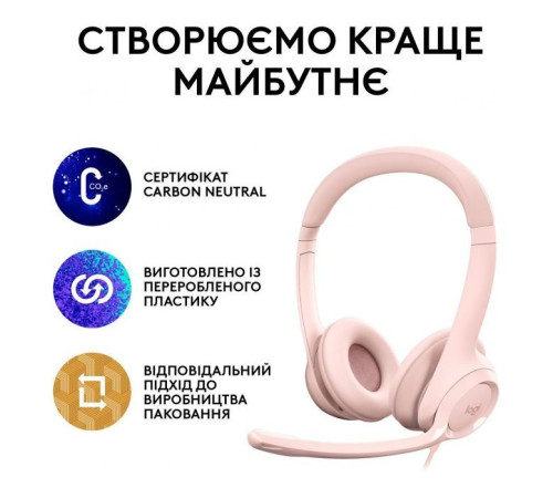 Навушники Logitech H390 USB Rose (981-001281)