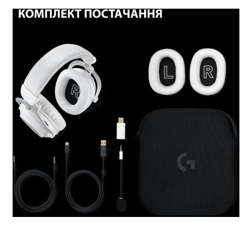 Наушники Logitech G Pro X 2 Lightspeed Wireless White (981-001269)