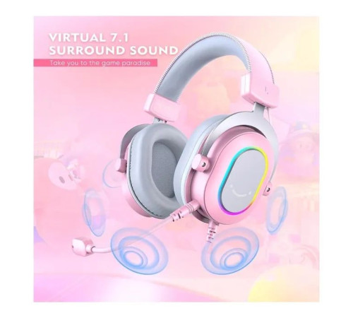 Наушники Fifine H6 RGB 7.1 Pink (H6P)