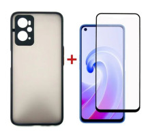 Чехол для мобильного телефона Dengos Kit for OPPO A96 4G case + glass (Black) (DG-KM-38)